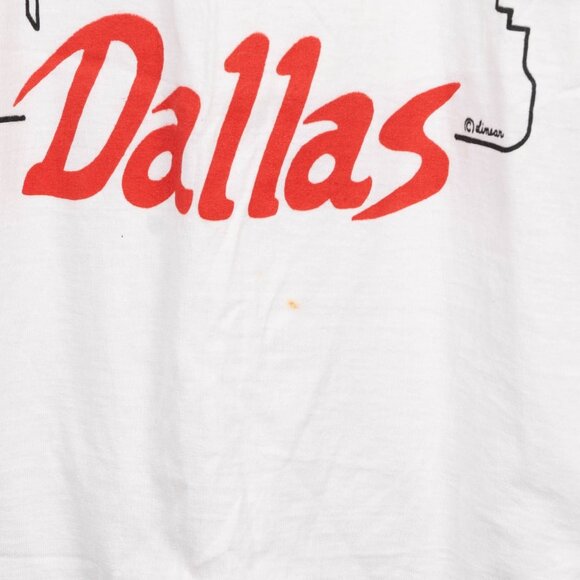 Dallas Skyline VTG Graphic TShirt L Mens White Short Sleeve Cotton Linear - Picture 3 of 7
